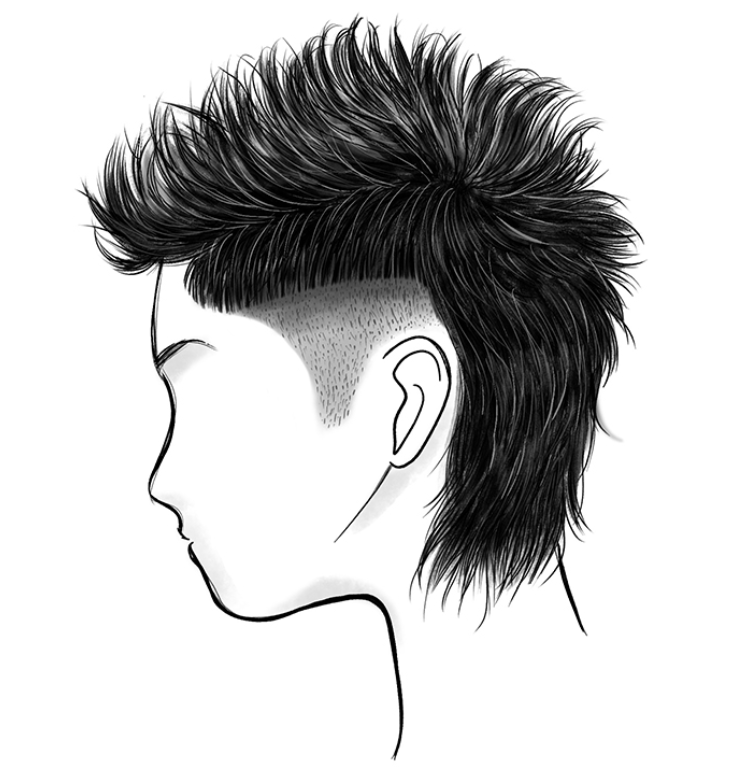 cartoon image spiked hair